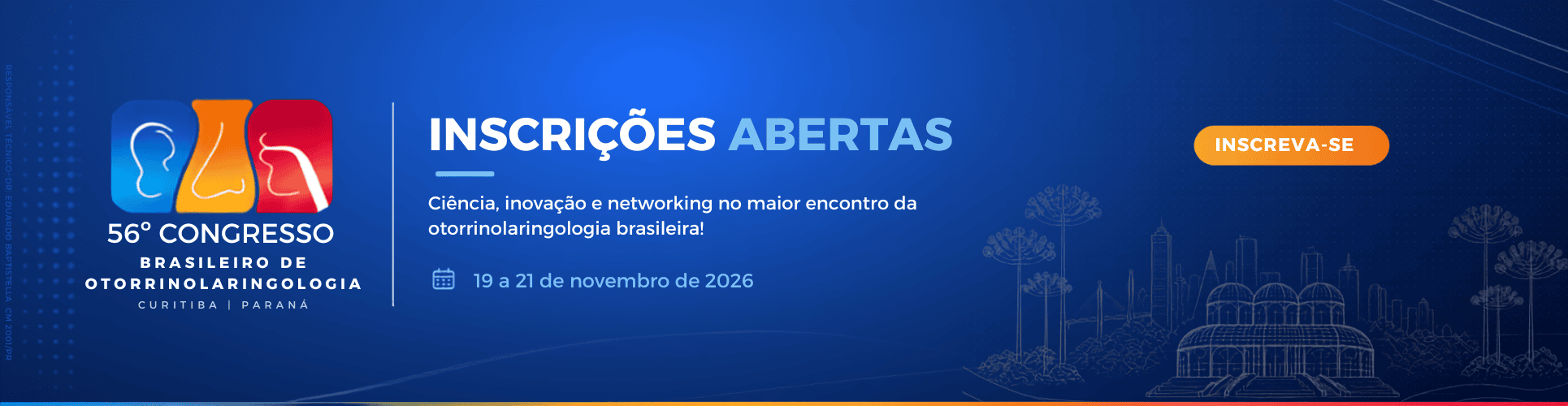 56° Congresso Brasileiro de Otorrinolaringologia - Inscrições abertas